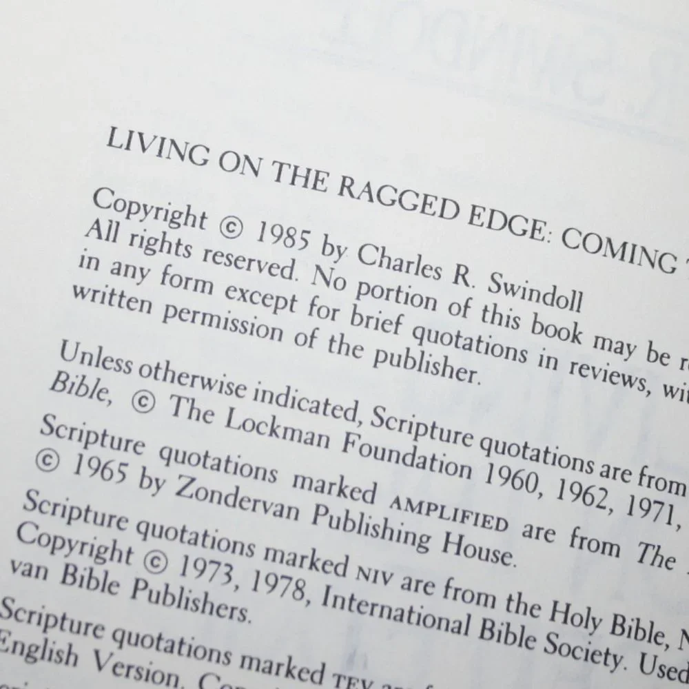 Living on the ragged edge Swindoll, Charles R. vintage book 1985 hardcover (bb)